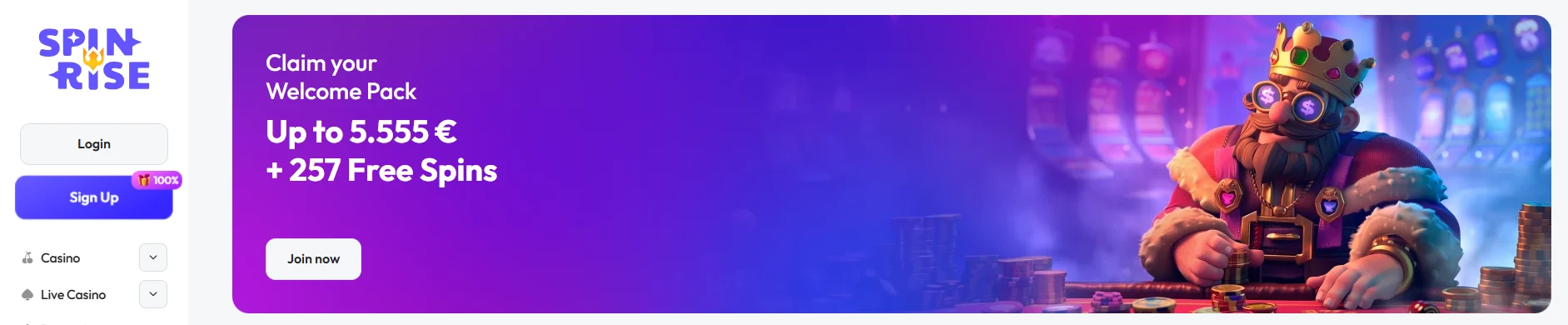 Spinrise Casino App Welcome Bonus